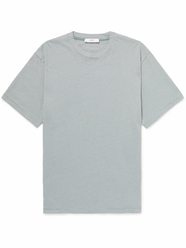 Photo: Mr P. - Striped Cotton-Jersey T-Shirt - Gray