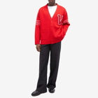 Valentino Men's V Logo Cardigan in Red/Ivory