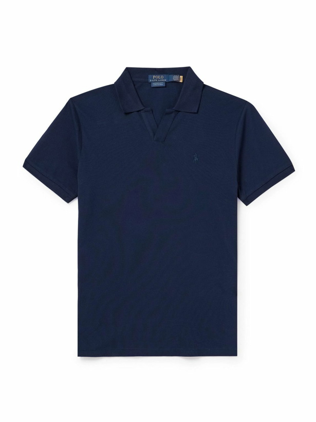 Photo: Polo Ralph Lauren - Logo-Embroidered Cotton-Blend Piqué Polo Shirt - Blue