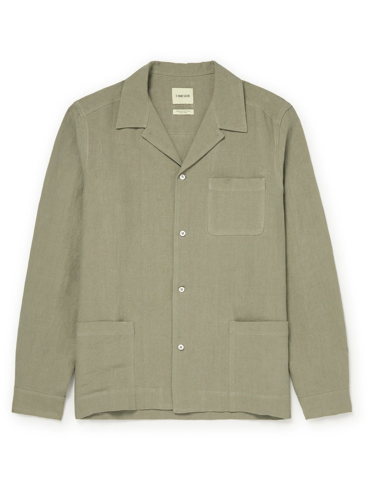 De Bonne Facture - Camp-Collar Washed Linen-Canvas Chore Jacket
