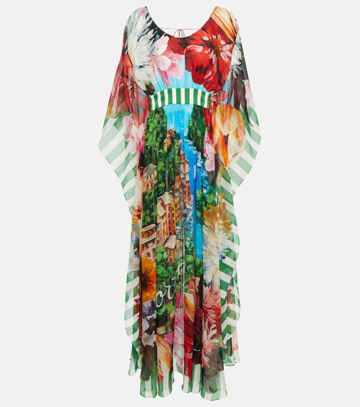Dolce&Gabbana Portofino printed silk chiffon gown