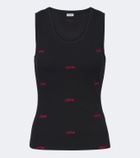 Loewe Logo ribbed-knit cotton-blend jersey tank top