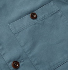 MR P. - Garment-Dyed Cotton-Twill Overshirt - Blue