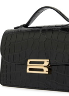 Victoria Beckham Dorian Small Crocodile-effect Patent Leather top Handle bag - Black - One Size