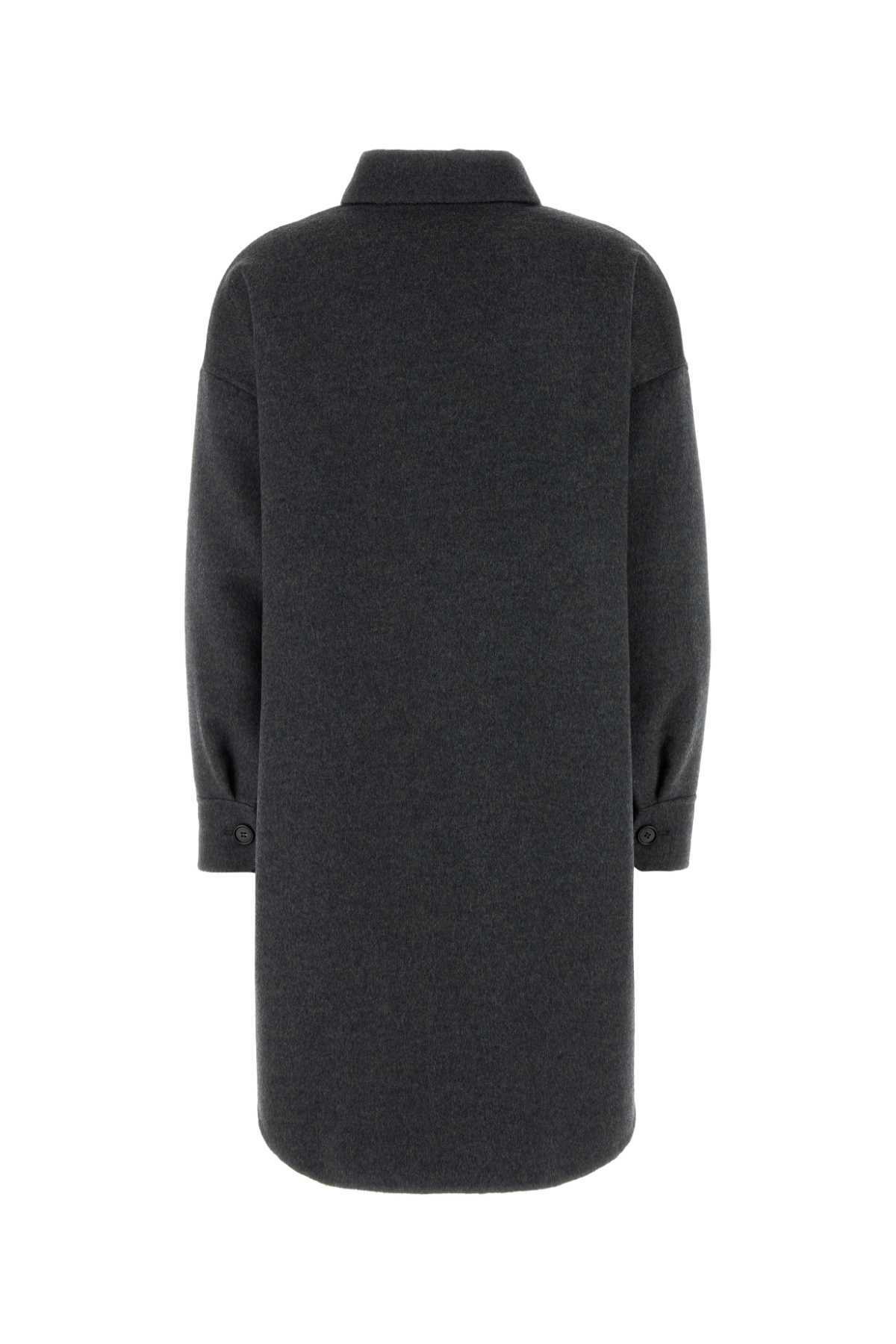 コート PRADA DARK GREY WOOL BLEND COAT Prada Dark Grey Wool Blend Coat Prada