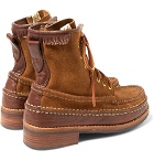 visvim - Grizzly Leather-Trimmed Suede Boots - Men - Camel