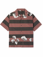 LOEWE - Paula's Ibiza Convertible-Collar Striped Printed Cotton and Silk-Blend Poplin Shirt - Brown