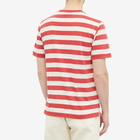 Armor-Lux Men's Wide Stripe T-Shirt in Cranberry/Natural