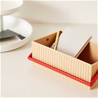 Hachiman Omnioffre Stacking Storage Box - Small in Coffee/Red