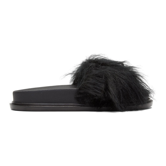 MM6 Maison Margiela Debossed Logo Slides Black