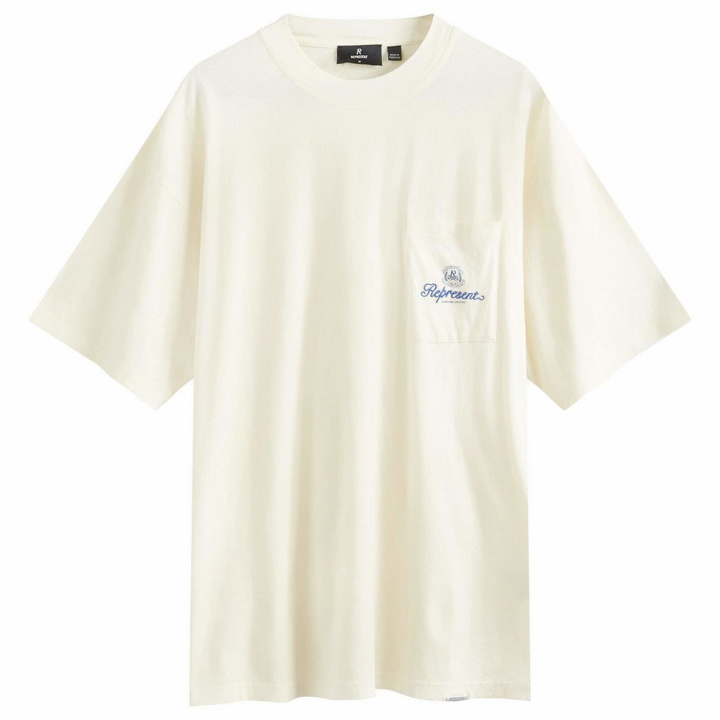 Photo: Represent Men's Permanent Vacation Pocket T-Shirt in Antique White