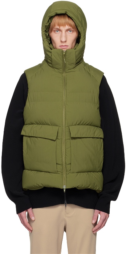 Photo: Y-3 Green Classic Puffy Down Vest
