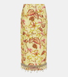 Zimmermann Matchmaker embellished linen midi skirt