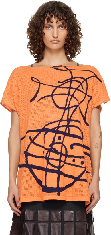 Photo: Vivienne Westwood Orange Beach Top Graffiti Orb Cover-Up Top