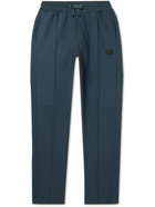 FRAME - Straight-Leg Logo-Appliquéd Cotton-Jersey Sweatpants - Blue