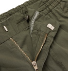 Lardini - Pleated Stretch-Cotton Drawstring Trousers - Green