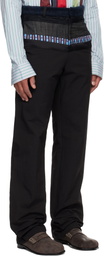 Edward Cuming Black Stacked Tailored Trousers