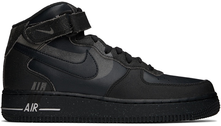 Photo: Nike Black Air Force 1 Mid '07 Sneakers