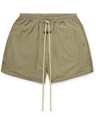 Fear of God - Wide-Leg Logo-Appliquéd Nylon Drawstring Shorts - Brown