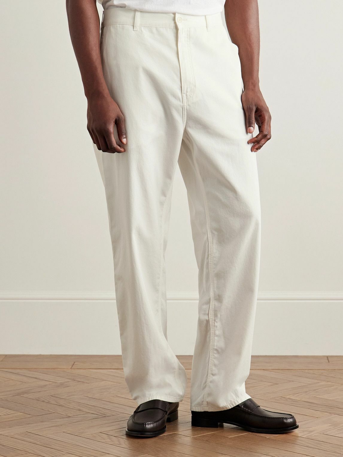 The Row - Sankuro Straight-Leg Cotton and Cashmere-Blend Gabardine Trousers - White