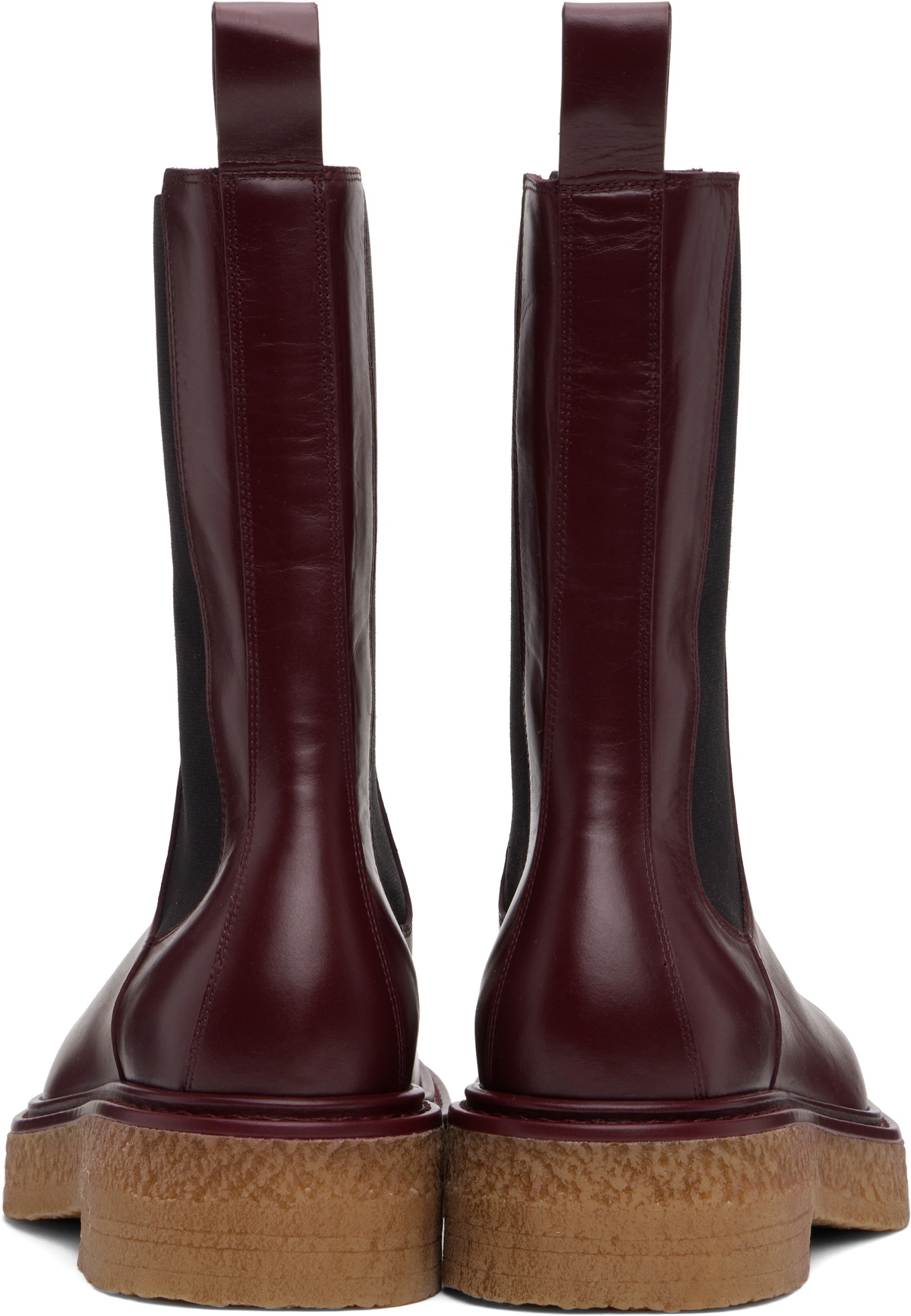 Bottega Veneta Burgundy Haddock Chelsea Boots