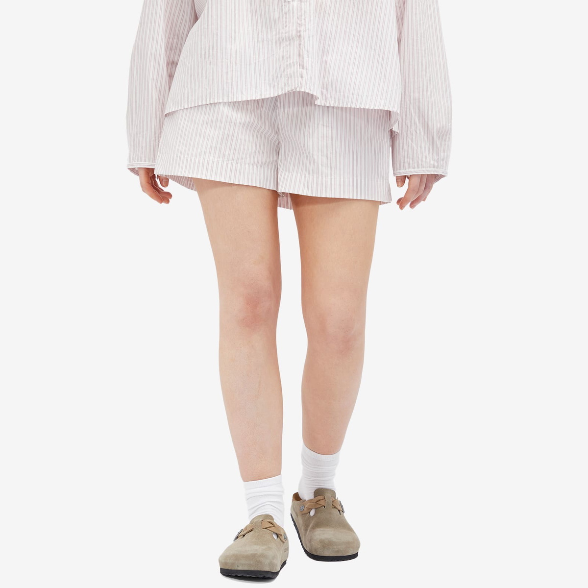 Deiji Studios Women's Stripe Boxer Shorts in Musk Stripe