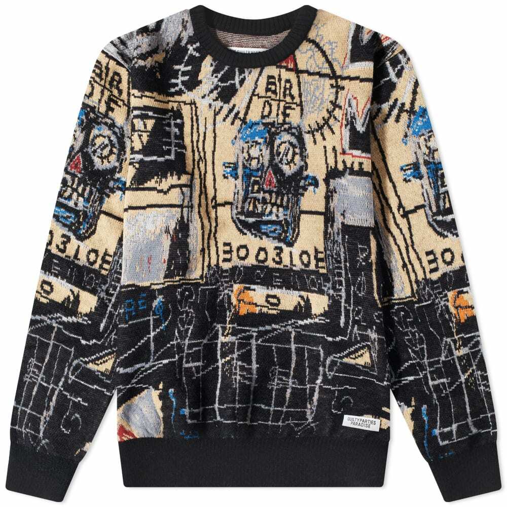 Wacko Maria Men's Jean-Michel Basquiat Crew Knit in Neutrals Wacko 