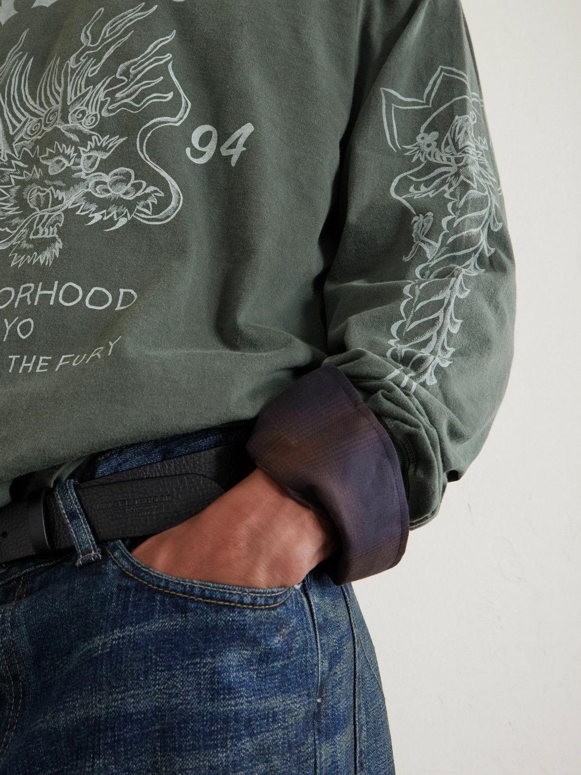 Neighborhood - Printed Cotton-Jersey T-Shirt - Green Neighborhood
