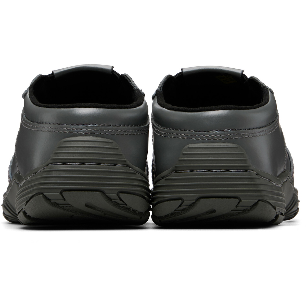 Dr. Martens Gray Aurix Satin Finish Leather Mule Loafers