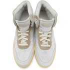 Rhude White and Grey Bball Hi Sneakers