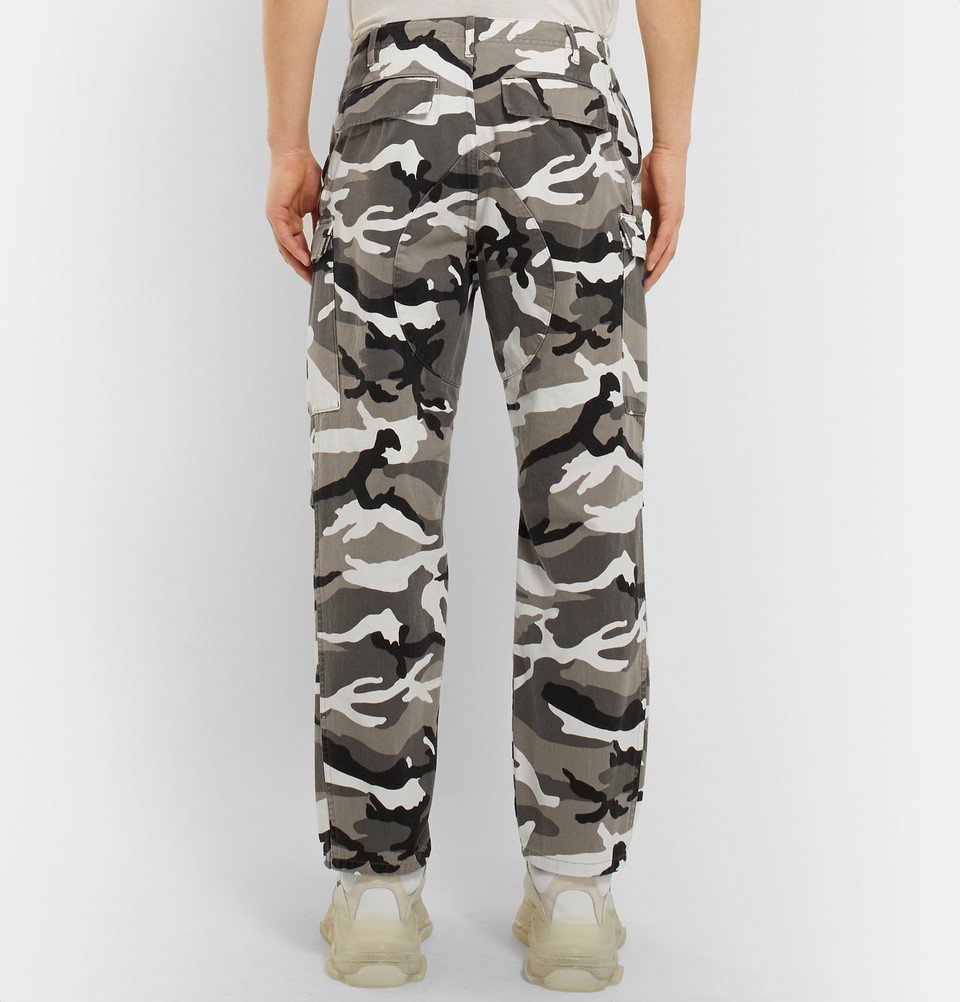 Balenciaga - Slim-Fit Camouflage-Print Cotton-Twill Cargo Trousers ...