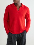 Auralee - Alpaca-Blend Polo Sweater - Red