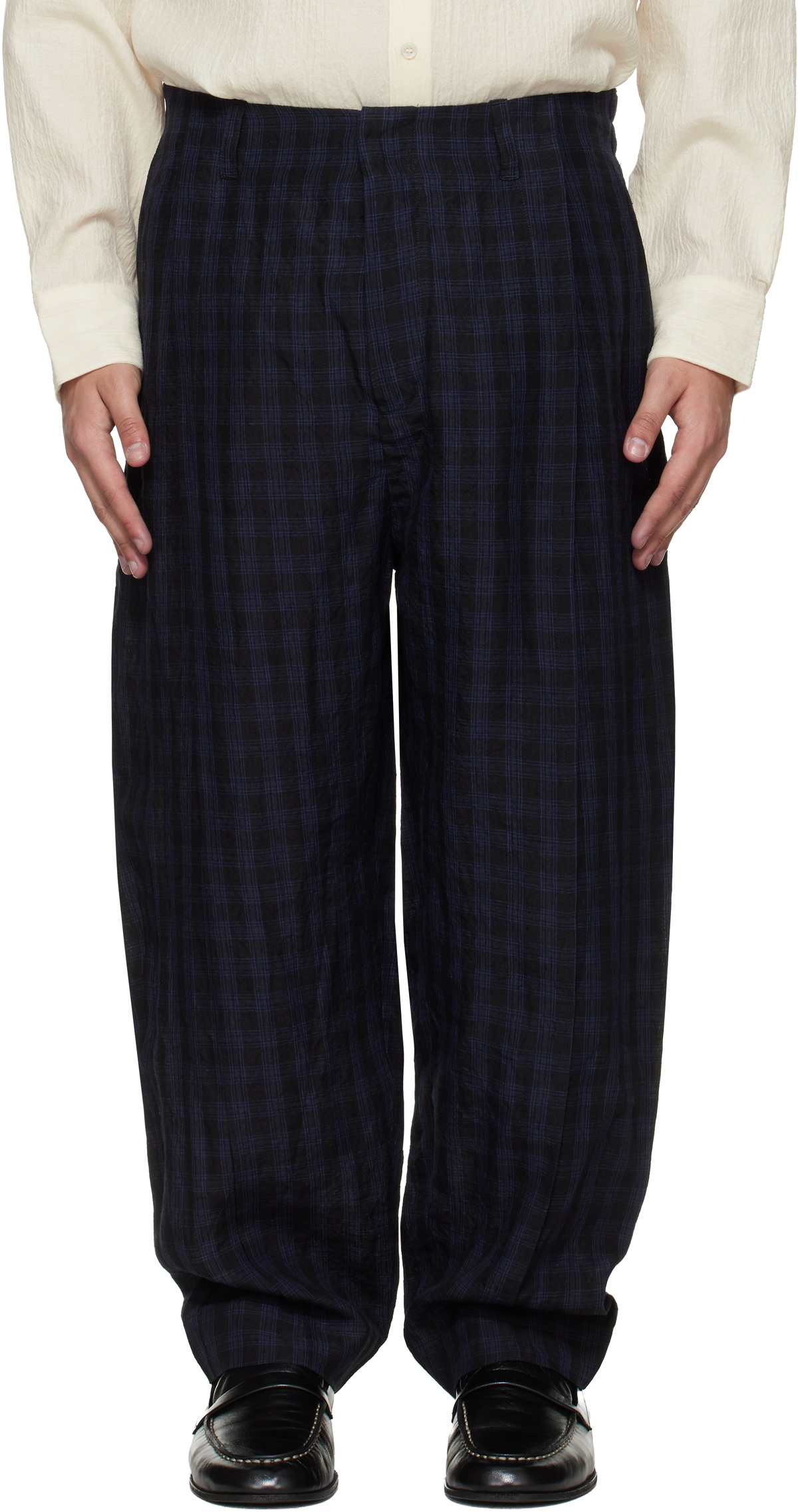 Toogood Black & Blue 'The Librarian' Trousers