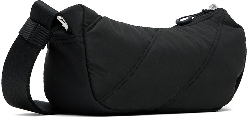 GANNI Black Small Quilted Baguette Bag