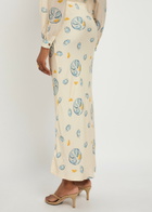 Never Fully Dressed Oyster Doris Satin Midi Skirt White