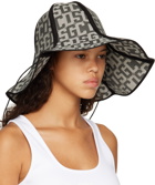 GCDS Black Monogram Bucket Hat