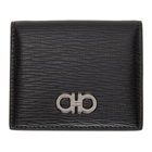 Salvatore Ferragamo Black Grained Gancini Coin Pouch