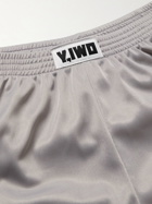Y,IWO - Gold's Gym Logo-Print Metallic Tech-Jersey Shorts - Gray
