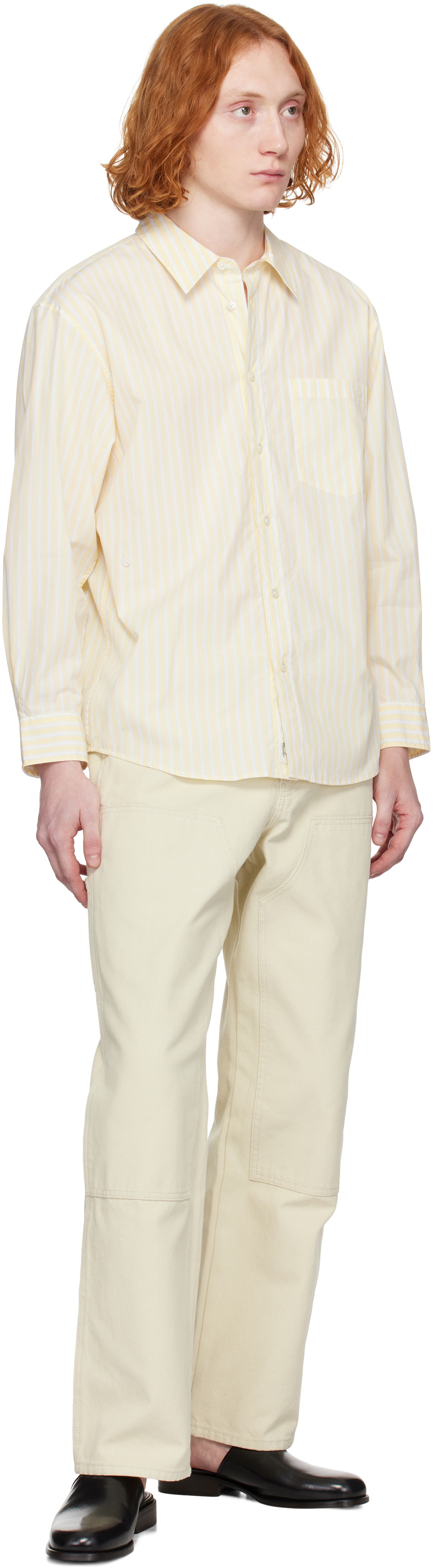Dunst Yellow Oversized Striped Shirt