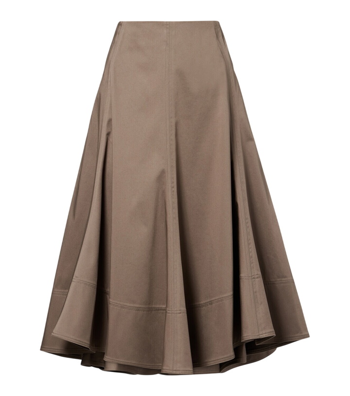 Photo: Proenza Schouler Janan cotton-blend sateen midi skirt