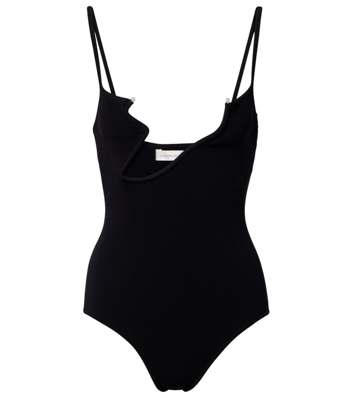 Photo: Christopher Esber Odessa cutout embellished ribbed-knit bodysuit