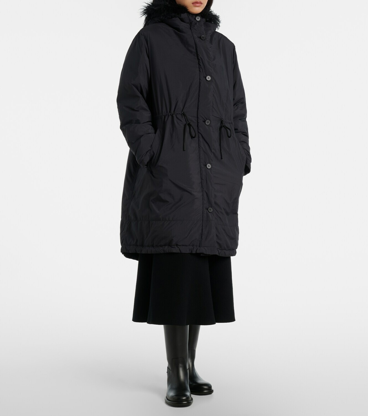 Yves Salomon Hooded shearling-trimmed down coat