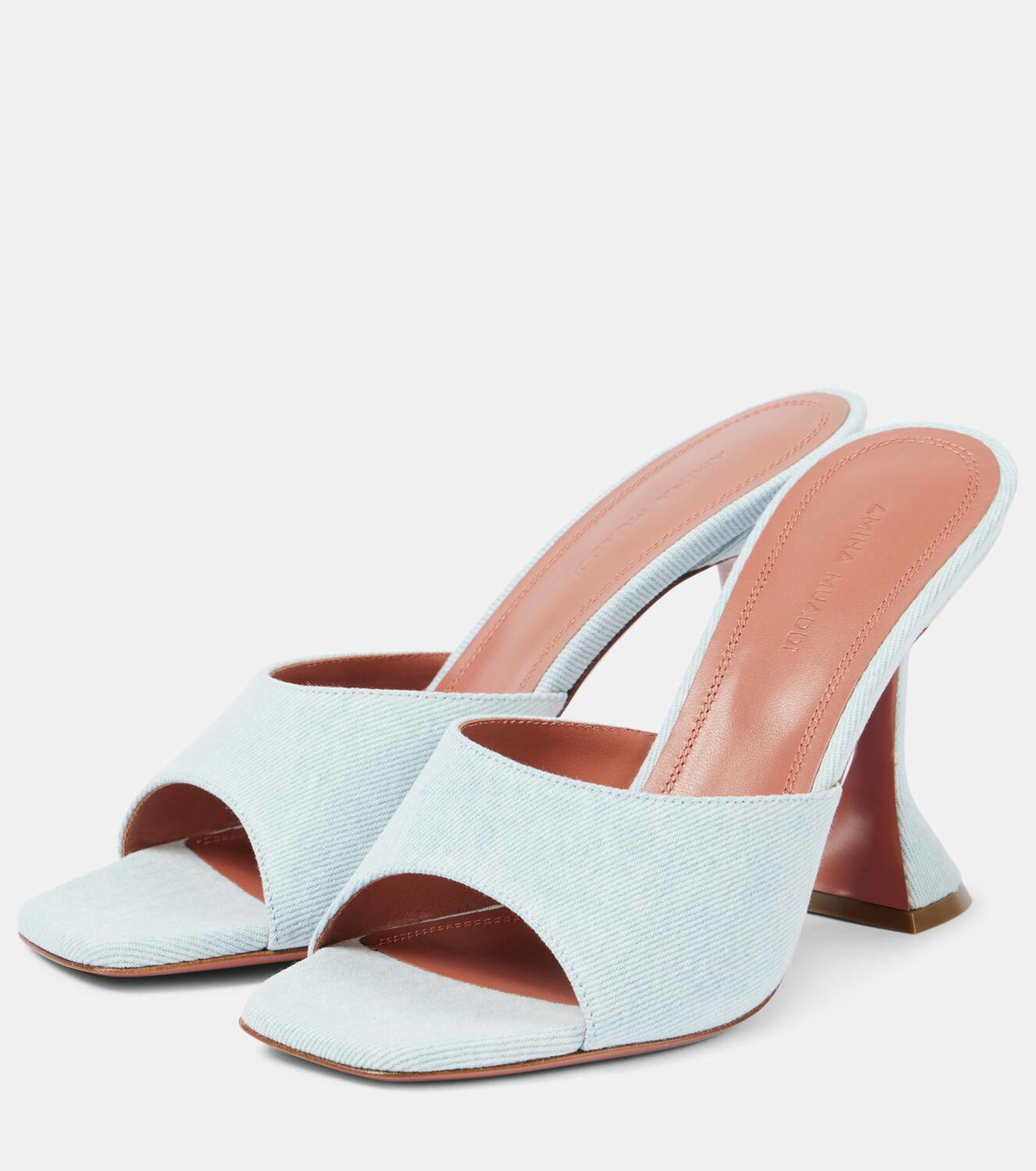 【AMINA MUADDI】アミナ・モアディ ルピタ デニムミュール Amina Muaddi Lupita 95 denim mules Amina Muaddi