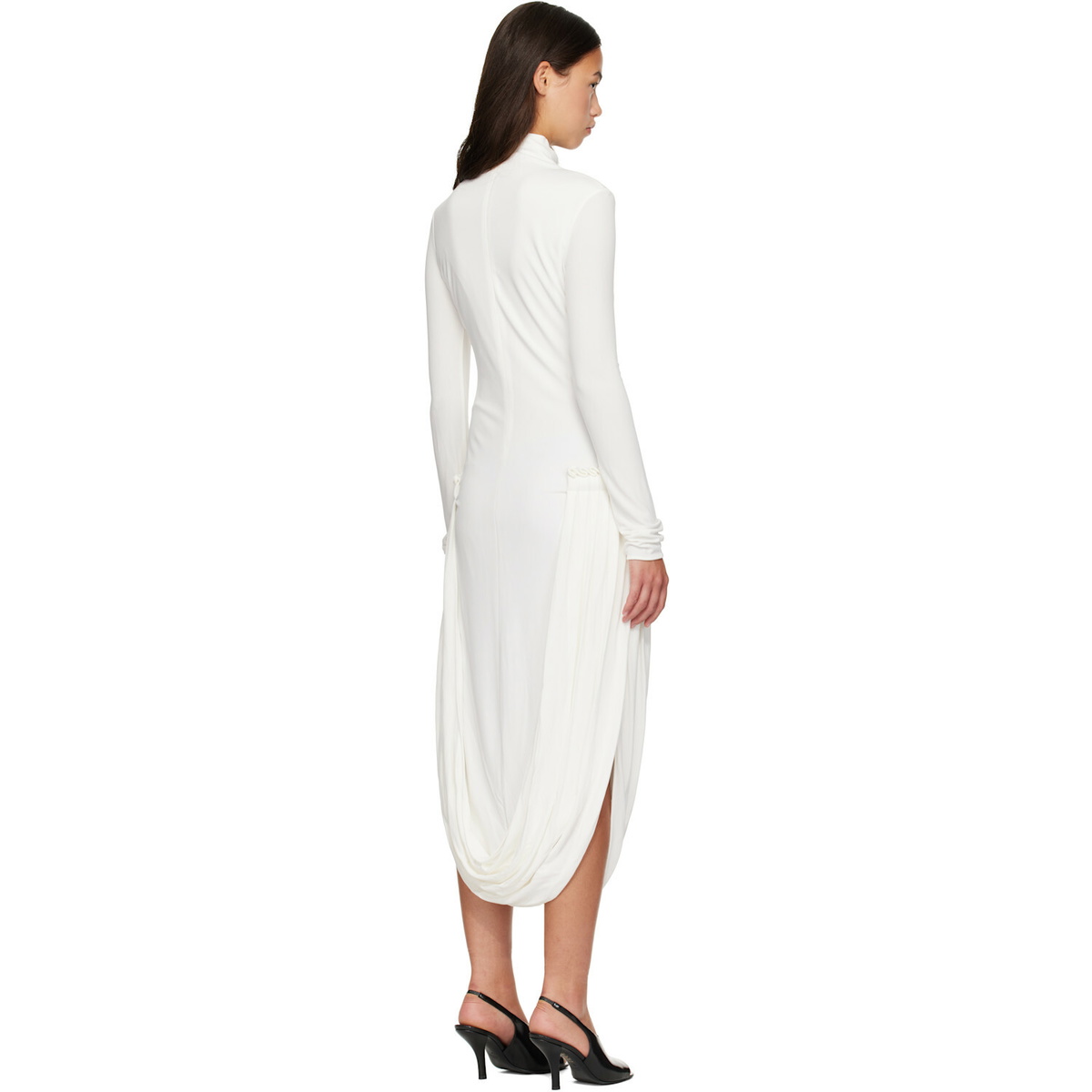 Stella McCartney White Draping Midi Dress