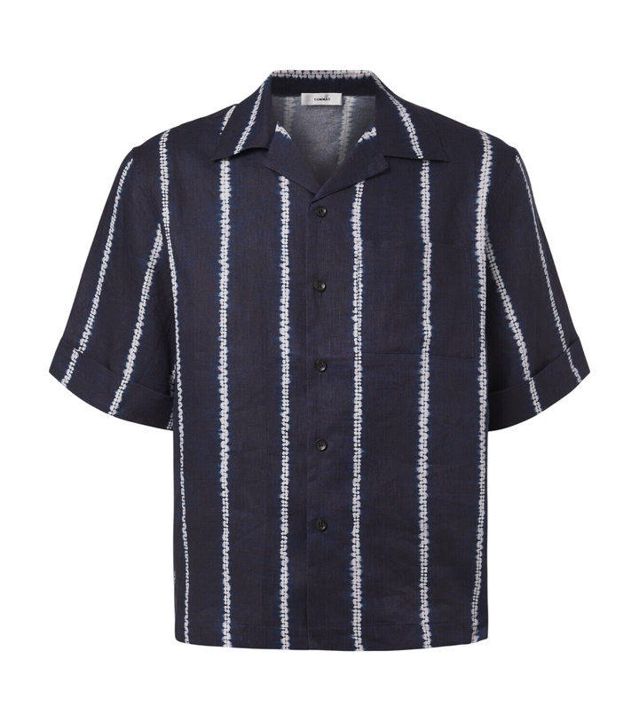 Photo: Commas Striped linen bowling shirt
