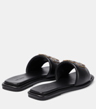 Tory Burch Double T leather slides