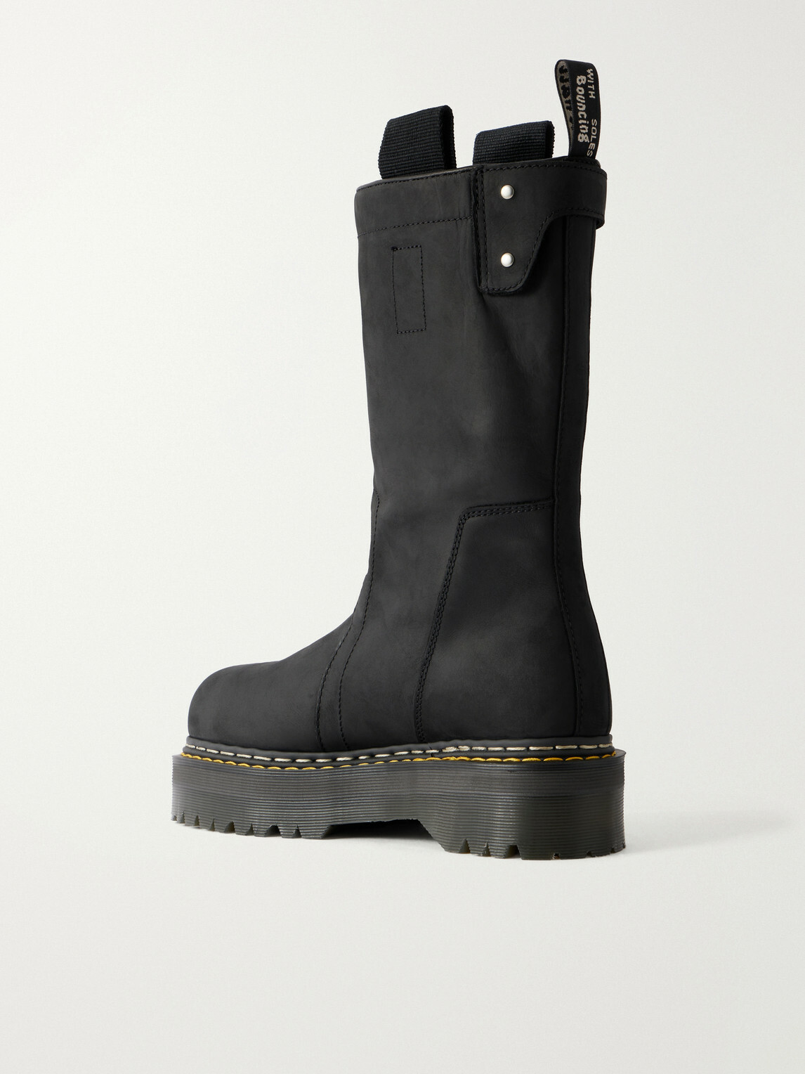 Rick Owens - Dr Martens Leather Biker Boots - Black