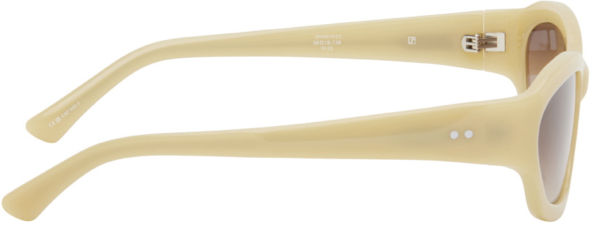 Dries Van Noten Beige Linda Farrow Edition Goggle Sunglasses