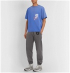 Human Made - Tapered Logo-Print Fleece-Back Cotton-Jersey Sweatpants - Gray