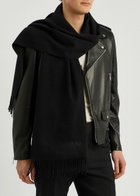 Saint Laurent Logo-embroidered Cashmere Scarf - Black - One Size